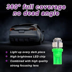 10 PCS Car Interior LED Light Bulb, T10 5050 5SMD LED Car Bulb Kit, Super Bright Automotive Led Replacement Bulbs for Dashboard Dome Map Door Courtesy License Plate Lights (Green)