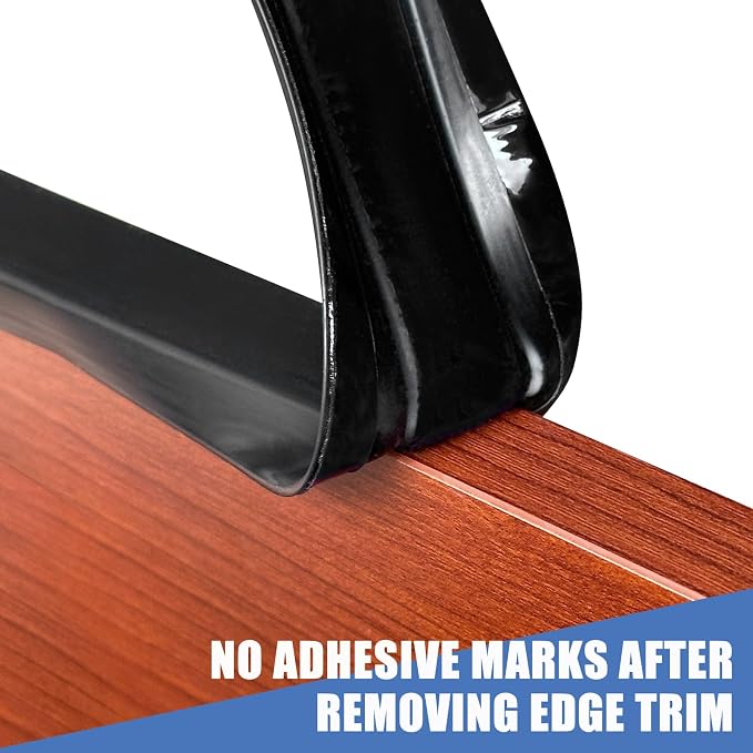 Rubber Edge Trim, Flexible Self-Adhesive U Shaped Peel and Stick Edge Banding, 3/8"(10mm) Wide U Channel Edge Protector, Baby Proof Edge Guards for Woods, Plywood, Furniture, 20Ft, Black Color