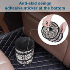 Car Trash Can, 2 Packs Mini Car Garbage Can, Collapsible Trash Bin | Pop-Up Trash Can for Front Back Seat, Portable Trash Bag Hanging for Vehicle SUV Rv Truck Accessories Interior, Leopard Print