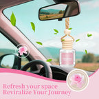 Car Air Freshener - Pink Sparkle Champagne Fragrance, 6 Pack Long Lasting Essential Oil Fragrance Diffuser, Hanging Cute Automotive Perfumes Interior Decor, Pink Car Accessories for Women & Men