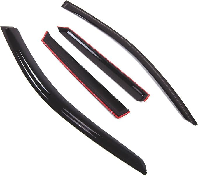 WD2-776B Dark Smoke 4 Pcs Set Window Visor (Outside Mount) Deflector Rain Guard Compatible with 2016-2018 Audi A3 Hatchback