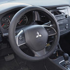 Ergonomic Soft Grip Steering Wheel Cover - Sporty Leather Grip for Standard Size Wheels 14.5-15 inch Black