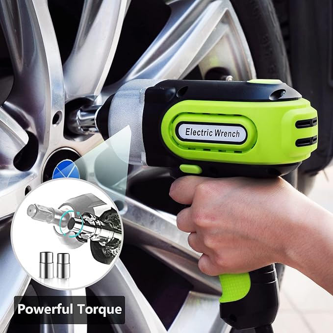 Electric Car Jack Kit 5Ton 12V Hydraulic (Lifting Range: 6.1-20.86 inch) with Impact Wrench & Inflator for Car SUV Sedan MPV with LCD & Tire Pressure Display