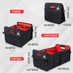 JOJOY LUX Car Trunk Organizer with Multi Compartments - Automotive Collapsible Cargo Containers with 11 Pockets & Reinforced Handles, Vehicle Grocery Organizer Bin Caddy Bag for SUV Van Truck
