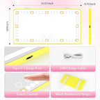 2PCS Car Sun Visor Vanity Mirror - Rechargeable Makeup Mirror with 60 LEDs, 3 Light Modes & Dimmable Touch Control for Cars, Trucks, SUVs, Car Interior Accessories for Women (Yellow)