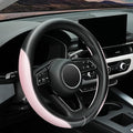 YHONGJT Soft Cute Light Pink Microfiber Leather Anti-Slip Steering Wheel Cover, Universal 15 Inch for Women Girls, Fit Vehicles, Sedans, SUVs, Vans, Trucks