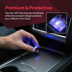 2PCS USB LED Car Interior Atmosphere Lamp, Portable Mini, Blue | 5V USB-A plug-in, soft accent glow, no wiring, decor night light, car accessories for cars, SUVs, trucks