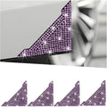 Bling Car Door Corner Edge Guard, 4PCS Anti-Collision Crystal Rhinestone Vehicle Door Edge Bumper Protector Sticker, Automotive Decorative Accessories, Universal for SUV Truck Sedan (Pink)