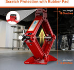 Scissor Jack, 2.5T(5512 Lbs), High-Strength Car Jack & Stand Kit with Rubber Pad, Tire Changing Kit with Ratchet Handle&Lug Wrench, Universal Vehicle Emergency Set for Various Models Red