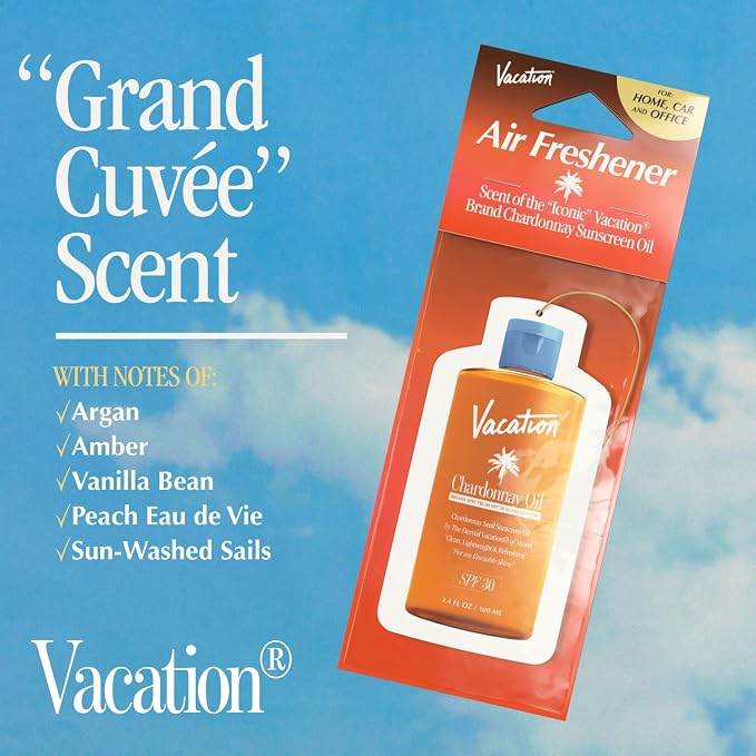 Car Air Freshener Variety Pack, 6 Scents, Pack of 6 - Hanging Air Freshener for Car, Home and Office - Classic Lotion, After Sun, Super Spritz, Baby Oil, Chardonnay and Whip Scents