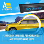 Extra Durable Window Deflectors Tape-On Window Visors Rain Guards Fit for Cadillac Escalade 2021-2026, Sun Visors, Wind Vent for Shades, Exterior Car Accessories - 4pcs. AG0195