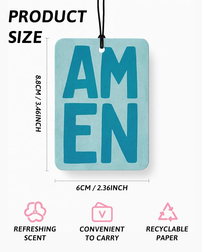Blue and Purple Christian Car Air Freshener 4 Pcs for Women Girls | Preppy Religious Car Accessories Mirror Decor, Christian Hanging Air Freshener for Cars Closet Drawer Books