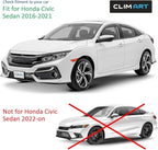in-Channel Incredibly Durable Rain Guards for Honda Civic 2016-2021 Sedan, Original Window Deflectors, Vent Window Visors, Vent Deflector, 4 pcs. - 616071