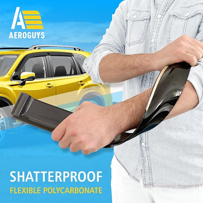 Extra Durable Window Deflectors Tape-On Window Visors Rain Guards Fit for Subaru Forester 2019-2024, Sun Visors, Wind Vent for Shades, Exterior Car Accessories - 4pcs. AG0773