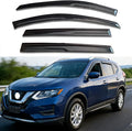 Window Deflectors for Nissan Rogue 2014 2015 2016 2017 2018 2019 2020,Front & Rear Window Visors Rain Guards - 4 Piece Set, Dark Smoke Tint,Tape-On Installation, No Drilling Required