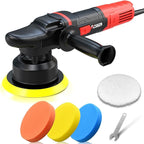 Car Buffer Polisher,6 inch Dual Action Polisher,Random Buffer Polisher kit with 6 Variable Speed 1000-4500rpm,Detachable Handle,4 Buffing Pads for Car detailing Polishing and Waxing