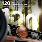 Car Air Freshener, 2PCS Premium North America Walnut Wood, Car Air Freshener Vent Clip for Hidden Air Vent etc, 4 Scent Refills, 2 Plant-Extract Fragrances from France MANE, Long-lasting for 120 Days