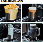 Car Cup Holder Expander with Coaster & adjustable base, Universal Auto Expandable Round Cup Adapter for Yeti Hydro Stanley Owal Tumblers Water Drink Coffee Bottle