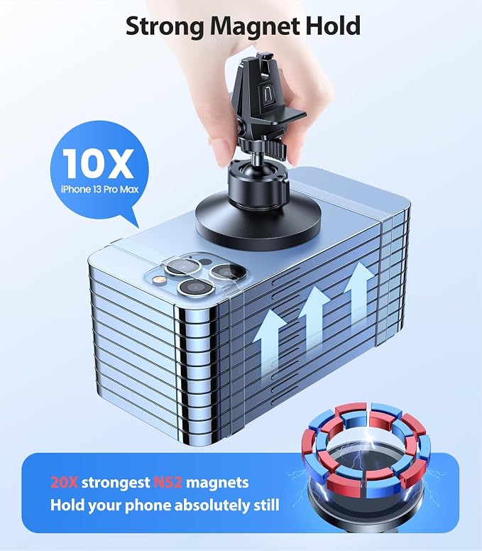 for MagSafe Car Mount [Upgraded Strongest Magnet Power] Magnetic Phone Holder for Car Vent 360 Adjustable Magnetic Car Phone Holder Mount for iPhone 17 Air Pro Max 15 14 13 12 Plus Mini, Blue