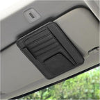Car Sun Visor Organizer, Small Auto Visor Organizer and Storage, Registration and Document Holder, Vehicle Accessories for Sunglasses, Document, Card, Pen, Driver License (Black)