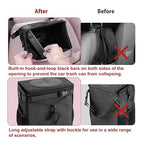 Car Trash Can with Lid - Hanging Trash Bin Garbage Can for Car SUV, Leak-Proof Collapsible Automotive Truck Organizer Road Trip Essentials(3.2 Gallon/12L)