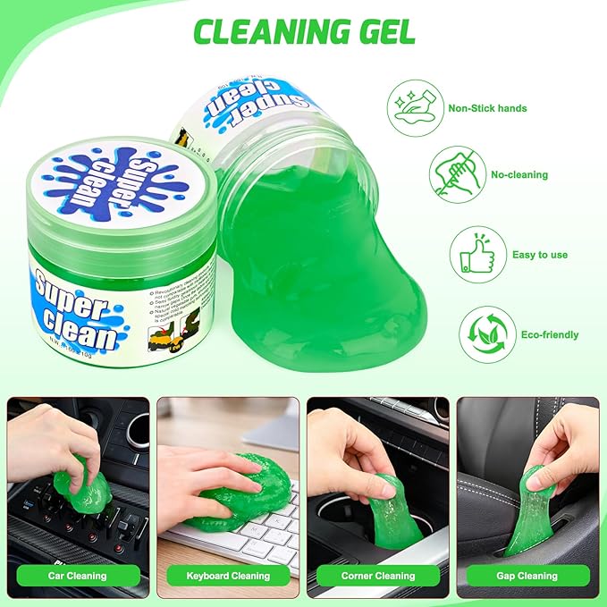 15PCS Car Detailing Kit Auto Cleaning Tools Wash Set with Storage Carry Bag Beginners Easy to Use for Interior Exterior Car Care Clean Windshield Dashboard Seat Air Vents Wheels Tires, Green