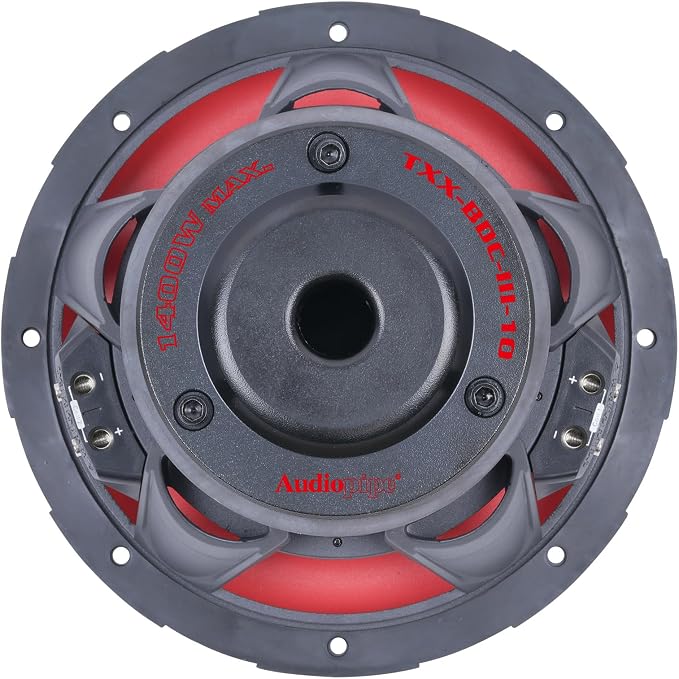 10" Triple Stack Composite Cone Subwoofer (TXX-BDC-III-10), Superior Performance, 1400W, 3 Magnets, BASV Voice Coil, Aluminum Basket, Multi-Connect, Non-Press Paper Cone, 2 x 4 Ohms
