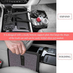 Car Foldable Trash Can, Bling Rhinestone Oxford Garbage Container Hanging Waterproof Organizer, Mini Crystal Dustbin Waste Basket Leakproof Trash Bin for Car Office Kitchen (Light Pink)