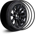 Automotive Alloy Wheel Rim Protector - Covering The Entire Rim of The Wheel hub - Strips for Curb Rash Prevention - Set of 4 Rim Protector Easy to Install(18'',Black)