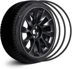 Automotive Alloy Wheel Rim Protector - Covering The Entire Rim of The Wheel hub - Strips for Curb Rash Prevention - Set of 4 Rim Protector Easy to Install(18'',Black)