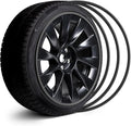Automotive Alloy Wheel Rim Protector - Covering The Entire Rim of The Wheel hub - Strips for Curb Rash Prevention - Set of 4 Rim Protector Easy to Install(21'',Black)