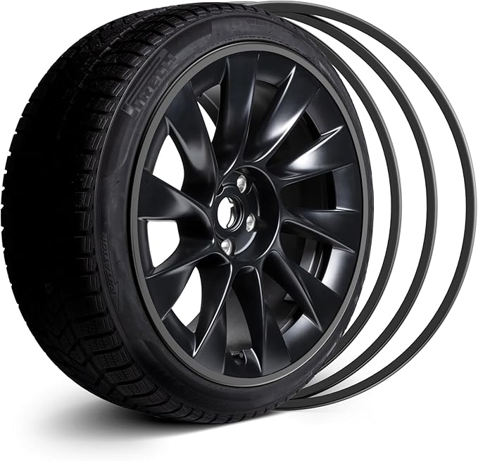 Automotive Alloy Wheel Rim Protector - Covering The Entire Rim of The Wheel hub - Strips for Curb Rash Prevention - Set of 4 Rim Protector Easy to Install(21'',Black)