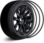 Automotive Alloy Wheel Rim Protector - Covering The Entire Rim of The Wheel hub - Strips for Curb Rash Prevention - Set of 4 Rim Protector Easy to Install(19'',Black)