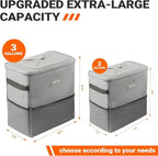 3 Gallons Car Trash Can, Ultra Large Capacity Organizer and Storage with Adjustable Straps & Magnetic Snaps, Waterproof Car Accessory for Interior Car Stuff Storage, Gray