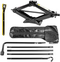 Spare Tire Jack Tool Kit w/ Labor-Saving Ratchet Wrench for 03-21 Ram 1500 | Heavy Duty 2.5 Ton Scissor Lift Jack with Leather Storage Bag | Rust & Corrosion Resistance | Push-button lock | Anti-Rattle