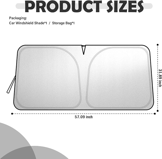Car Windshield Sun Shade Compatible with Toyota 2019-2025 RAV4,Oxford Cloth Car Sun Shade with Storage Bag,Foldable Suns Shades for Cars Windshield Reduces Interior Temperature