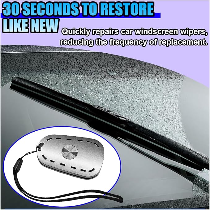 Car Windshield Wiper Repair Tool - Portable Double Sided Wiper Strip Restorer Car Windshield Wiper Regroover Tool - Windscreen Wiper Blade Cutter Cleaning Tools for Most Cars (Sliver)