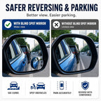 Frameless Car Blind Spot Mirror 2 Pack - Premium Convex HD Glass Round Side Blind Spot Mirrors with Wide Angle View, Eliminate Blind Zones & Parking Assistance for Safe Driving