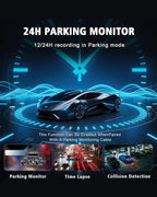4 Channel Dash Cam Front and Rear 4K 360°View Dash Camera for Cars with GPS, G-Sensor, 5G WiFi, Loop Recording, App Control, 8 Lamps IR Night Vision, 24/7 Parking Mode, 128G Card