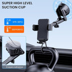 GUWEZ Phone Holders for Your Car [Military Grade Suction Ultra Strong Base] Cell Phone Car Holder 3 in 1 Dashboard/Windshield/Air Vent Hands-Free for Video Installation Kit iPhone Android