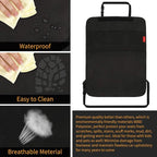 Car Backseat Organizer Premium Quality Car Kick Mats with 10" Tablet Holder - Extra Large Pocket- Sturdy Top 2Pack