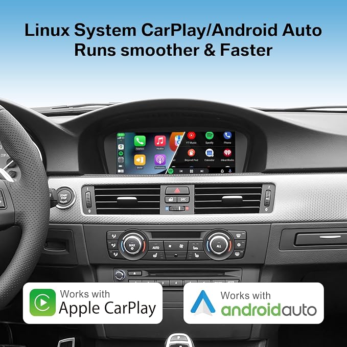 8.8" 1080P HD CarPlay & Android Auto Touchscreen for BMW 3s/5s CCC System | Fits 3s E90-93 & 5s E60/E61 (2003-2008),Plug & Play, Supports Rear Camera, MirrorLink, Bluetooth, Voice & OEM Controls