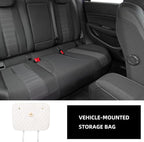 Back Protector Kick Mat with Storage Pocket, Beige Anti-Scuff Pad for Rear Seats, General Protective Interior Car Accessory for Dirt and Damage Prevention