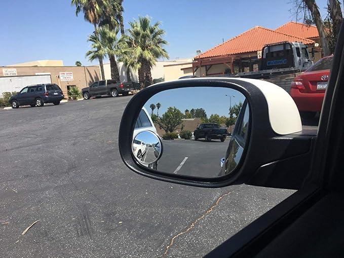 Blind Spot Mirror, 2" Round HD Glass Convex Aluminum Frame Wide Angle Rear View Mirror For All Universal Vehicles Car Suv (Pack Of 4)