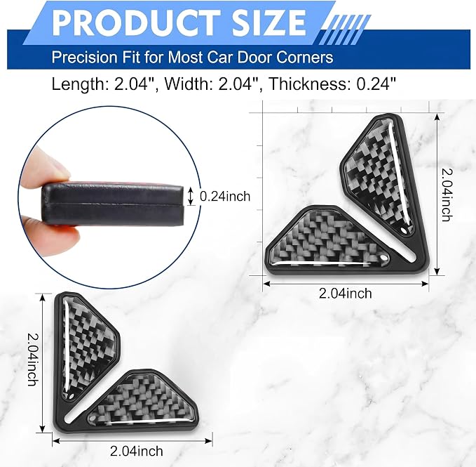 2 PCS Car Door Corner Edge Guards, PVC Soft Rubber Thickened Anti-collision Protector, Carbon Fiber Sporty Style Decorative Sticker, Exterior Accessory for Most Cars (Black)