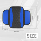 Patchwork Leather Center Console Covers for Cars,Upgraded Arm Rest Cover for Car with Side Storage Pocket for Car Seat Organizer,Middle Console Cover Stylish Car Decoration (Blue)