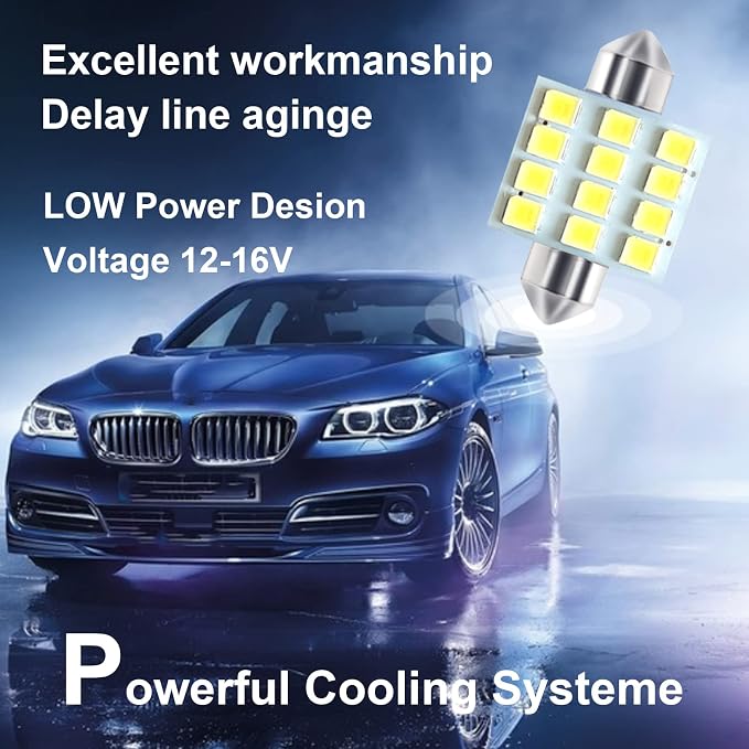 24 PCS Car LED Lights, Interior Replacement Bulbs for Car Interior Lights Dome Lights Plate Lights Map Lights Door Lights License,Compatible with All Vehicles(White