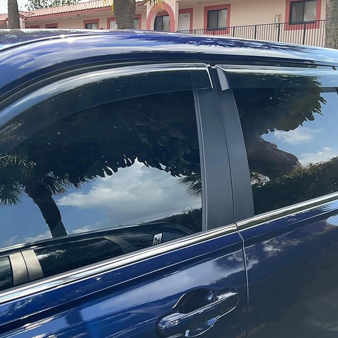 Tape-On Side Window Deflectors for Pilot 2023-2026, Rain Guards Window Visor Rain Guards Vent Guard Shade Deflectors Compatible with Honda Pilot Accessories All-Weather Protection