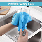 Blue Microfiber Cleaning Cloth 100 Pack, Microfiber Towel for Cars, Lint Free, Scratch-Free, Highly Absorbent, and Cleaning Rags for House, Window and Glass, Cars, TV Screen 11.5 X11.5 inch