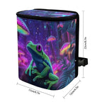 Frog Mushroom Galaxy Print Car Trash Can with Lid, Leak Proof Auto Trash Bag Hanging Vehicle Garbage Can Multipurpose Storage Container for Back Seat Road Trip